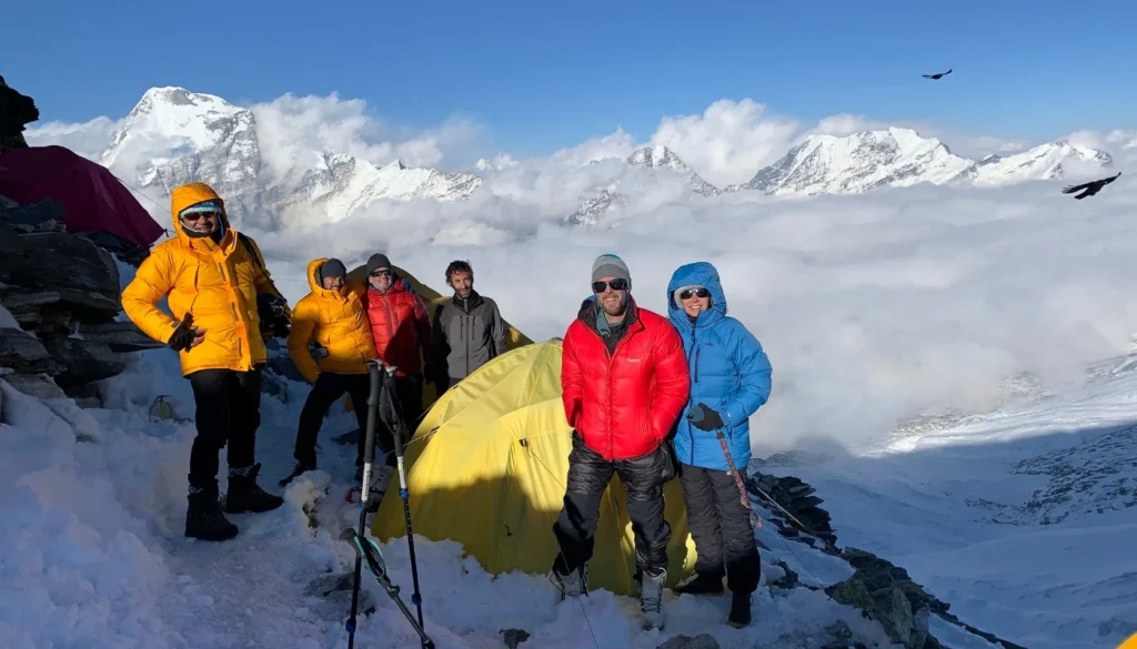 Climbers Pushing for summit of Mera Peak Nepal